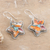 Sterling silver dangle earrings, 'Starry Festival' - Star-Themed Dangle Earrings with Composite Turquoise (image 2b) thumbail