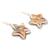 Sterling silver dangle earrings, 'Starry Festival' - Star-Themed Dangle Earrings with Composite Turquoise (image 2c) thumbail