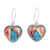 Sterling silver dangle earrings, 'Romantic Festival' - Heart-Themed Dangle Earrings with Composite Turquoise thumbail