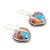 Sterling silver dangle earrings, 'Romantic Festival' - Heart-Themed Dangle Earrings with Composite Turquoise (image 2c) thumbail