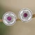 Cubic zirconia button earrings, 'Intense Blooming' - Floral Sterling Silver Button Earrings with Cubic Zirconia