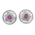Cubic zirconia button earrings, 'Intense Blooming' - Floral Sterling Silver Button Earrings with Cubic Zirconia
