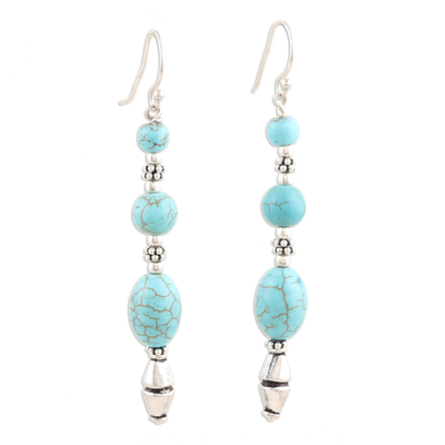 Calcite dangle earrings, 'Healing Wishes' - Sterling Silver Dangle Earrings with Calcite Gemstones