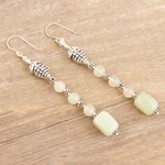 Aventurine dangle earrings, 'Prosperous' - Sterling Silver Dangle Earrings with Aventurine Gemstones
