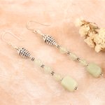 Aventurine dangle earrings, 'Prosperous' - Sterling Silver Dangle Earrings with Aventurine Gemstones