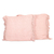 Fundas de cojines de algodón, (par) - Par de fundas de cojín de algodón rosa con borlas, de la India