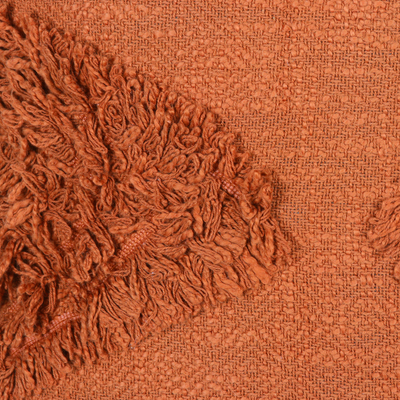 Kissenbezüge aus Baumwolle, (Paar) - Paar bestickte Kissenbezüge aus kupferfarbener Baumwolle