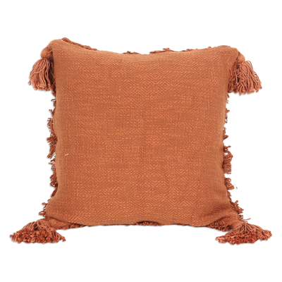 Kissenbezüge aus Baumwolle, (Paar) - Paar bestickte Kissenbezüge aus kupferfarbener Baumwolle