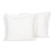 Cotton cushion covers, 'Ivory Passion' (pair) - Pair of Ivory Cotton Cushion Covers with Tassels from India