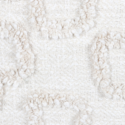 Cotton cushion covers, 'Ecru Tunnels' (pair) - Pair of Ecru Cotton Cushion Covers with Embroidered Details