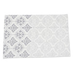 Cotton dish towels, 'Noble Damask' (set of 3) - Set of Three Printed Cotton Dish Towels in Grey and White