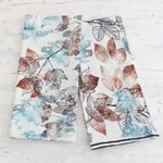 Cotton dish towels, 'Autumn Wishes' (pair) - Pair of Autumn-Themed Printed Cotton Dish Towels from India
