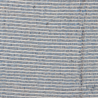 Manta tejida - Manta de hilo acrílico azul con estampado de rayas