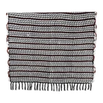 Woven throw blanket, 'Russet Paths' - Woven Fringed Russet Throw Blanket with Striped Pattern