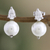 Pendientes colgantes de perlas cultivadas y moissanita, 'Moonlight Dewdrop' - Pendientes colgantes de perlas cultivadas de moissanita y plata de ley