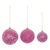 Beaded ornaments, 'Fuchsia Magic' - Set of Three Sparkling Beaded Ornaments in a Fuchsia Hue