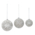 Beaded ornaments, 'Silver Magic' - Set of Three Sparkling Beaded Ornaments in a Silver Hue