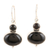 Onyx dangle earrings, 'Midnight Dancer' - Sterling Silver Dangle Earrings with Black Onyx Cabochons