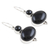 Onyx dangle earrings, 'Midnight Dancer' - Sterling Silver Dangle Earrings with Black Onyx Cabochons