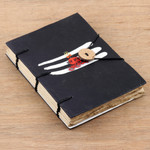 Handmade paper journal, 'Mahadev's Memoirs' - Handmade Paper Journal with Printed Hard Cover and 72 Pages