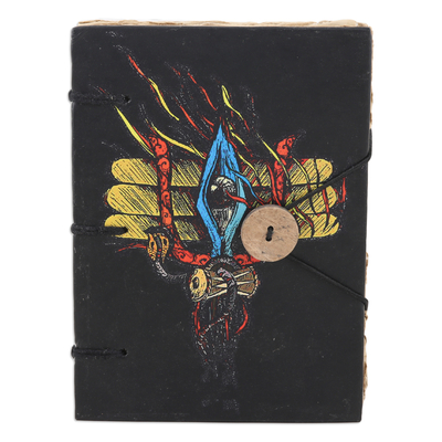 Handmade paper journal, 'Shiva's Eye' - Handmade Paper Journal with 72 Pages and Printed Cover