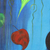 „Waiting for My Reed Player“ – Signiertes expressionistisches Gemälde einer Frau in einem Teich