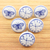 Tiradores de cerámica, (juego de 6) - Juego de 6 pomos de cerámica hechos a mano con diseño de mariposa y tiempo.