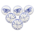Tiradores de cerámica, (juego de 6) - Juego de 6 pomos de cerámica hechos a mano con diseño de mariposa y tiempo.