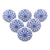Ceramic knobs, 'Blue Meditations' (set of 6) - Set of 6 Handcrafted Mandala Ceramic Knobs in a Blue Hue