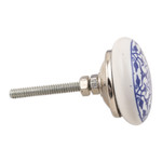 Ceramic knobs, 'Blue Meditations' (set of 6) - Set of 6 Handcrafted Mandala Ceramic Knobs in a Blue Hue