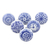 Ceramic knobs, 'Blue Imagination' (set of 6) - Set of 6 Handcrafted Blue Ceramic Knobs with Unique Patterns