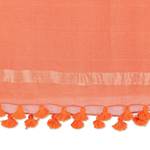 Cotton and silk shawl, 'Spicy Ginger' - Ginger-Toned Cotton and Silk Blend Shawl with Tassels
