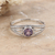 Amethyst domed single stone ring, 'Wise Eden' - Polished Domed Single Stone Ring with Round Amethyst Gem (image 2) thumbail