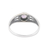 Amethyst domed single stone ring, 'Wise Eden' - Polished Domed Single Stone Ring with Round Amethyst Gem (image 2d) thumbail