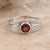 Garnet domed single stone ring, 'Promised Eden' - Polished Domed Single Stone Ring with Natural Garnet Gem (image 2) thumbail