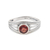 Garnet domed single stone ring, 'Promised Eden' - Polished Domed Single Stone Ring with Natural Garnet Gem thumbail