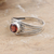 Garnet domed single stone ring, 'Promised Eden' - Polished Domed Single Stone Ring with Natural Garnet Gem (image 2b) thumbail