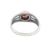 Garnet domed single stone ring, 'Promised Eden' - Polished Domed Single Stone Ring with Natural Garnet Gem (image 2d) thumbail