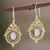 Gold-plated rainbow moonstone dangle earrings, 'Harmonious Glory' - 14k Gold-Plated Dangle Earrings with Rainbow Moonstones (image 2) thumbail