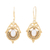Gold-plated rainbow moonstone dangle earrings, 'Harmonious Glory' - 14k Gold-Plated Dangle Earrings with Rainbow Moonstones thumbail