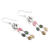 Tourmaline beaded dangle earrings, 'Love Rose' - Floral Sterling Silver Dangle Earrings with Tourmaline Beads