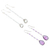 Prasiolite and amethyst dangle earrings, 'Paradise of Thoughts' (set of 2) - Polished Prasiolite and Amethyst Dangle Earrings (Set of 2) (image 2c) thumbail