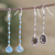 Gemstone dangle earrings, 'Paradise of Glamour' (set of 2) - Set of 2 Composite Turquoise and Quartz Dangle Earrings