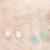 Rainbow moonstone and chalcedony dangle earrings, 'Paradise of Emotions' (set of 2) - Set of 2 Rainbow Moonstone and Chalcedony Dangle Earrings (image 2b) thumbail