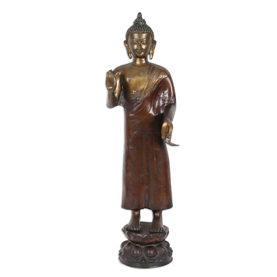 Traditional Brass Sculpture of Buddha Crafted in India