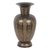 Brass vase, 'Floral Palace' - Traditional Brass Vase with Floral Motifs and Antique Finish