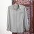 Camisa de hombre en mezcla de algodón - Camisa de manga larga en mezcla de algodón teñida para hombre en gris