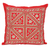 Kissenbezug aus bestickter Baumwolle - Gestickter geometrischer Kissenbezug aus roter Baumwolle aus Indien