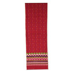 Cotton table runner and placemats, 'Forest Splendor' (set of 5) - Five-Piece Set Patchwork Cotton Table Runner and Placemats