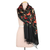 Mantón de lana bordado, 'Kashmir Blooms' - Mantón de lana bordado cosido en cadena con motivos florales